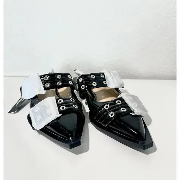 Women Chic Pointed Toe Flat Shoes Double Buckle Slingback Street Walking Size 8 - Picture 6 of 9